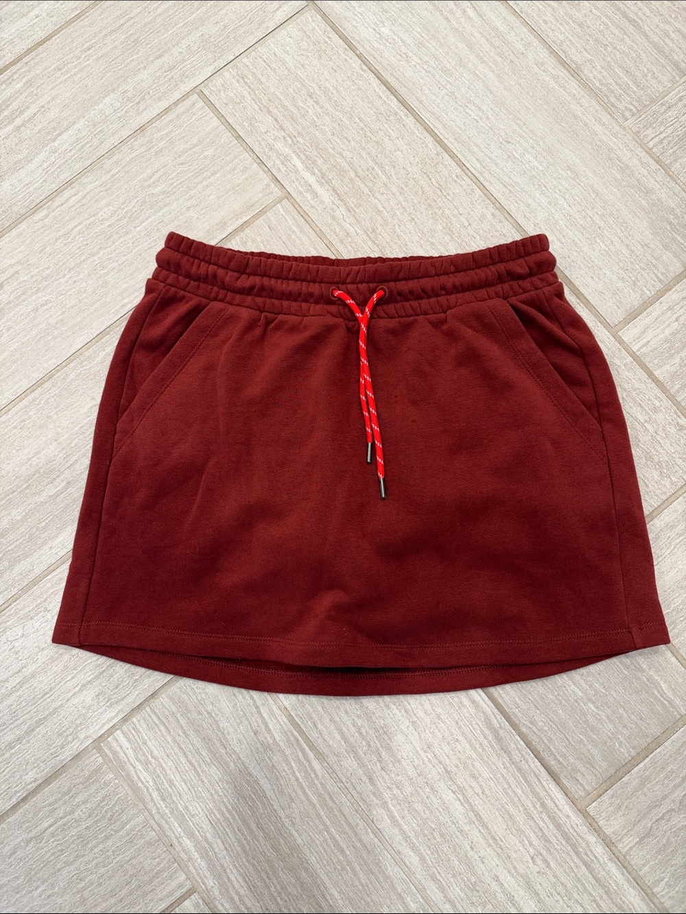 Women’s Casual Drawstring Skort in Deep Burgundy